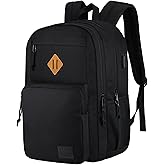 KEOFID Travel backpack for Men and Women, Anti Theft Laptop Backpack with USB Charging Port for Work, Large Bag for College, BLACK BOOK BAG FOR BOYS, GILRS Backpack,Water Resistent(Black)