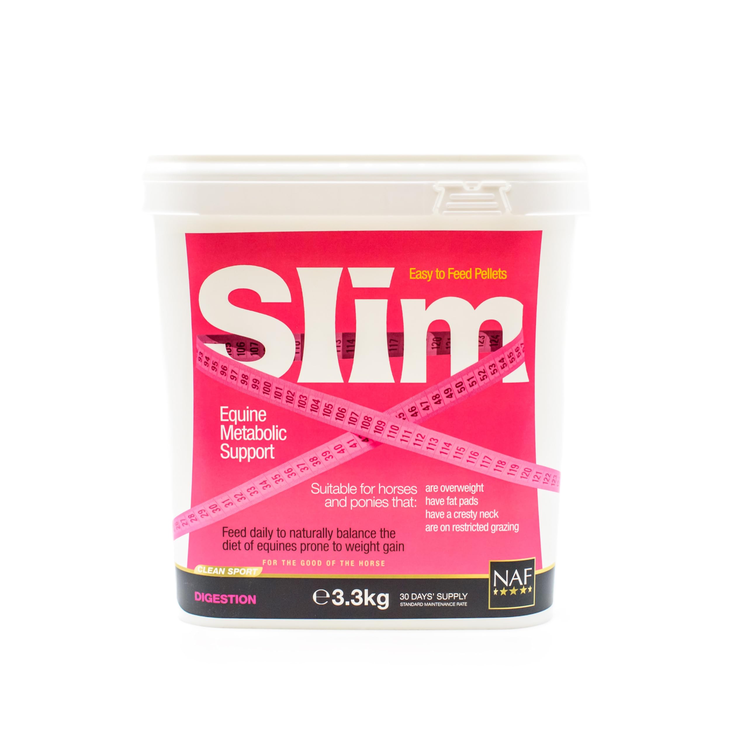 NAF Slim 3.3kg – Nutritional Support for Weight Management in Horses & Ponies – Low-Calorie Supplement with Added Vitamins, Minerals & Gut Support