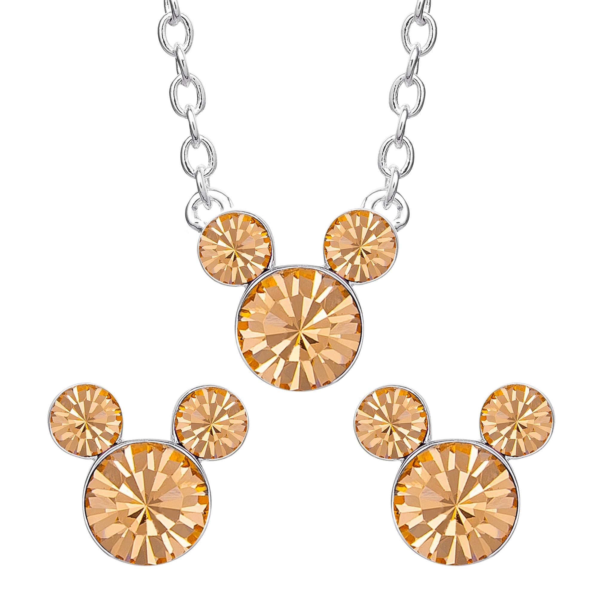 Disney Mickey Mouse Birthstone Necklace and Earring Set SH00519RJUNL