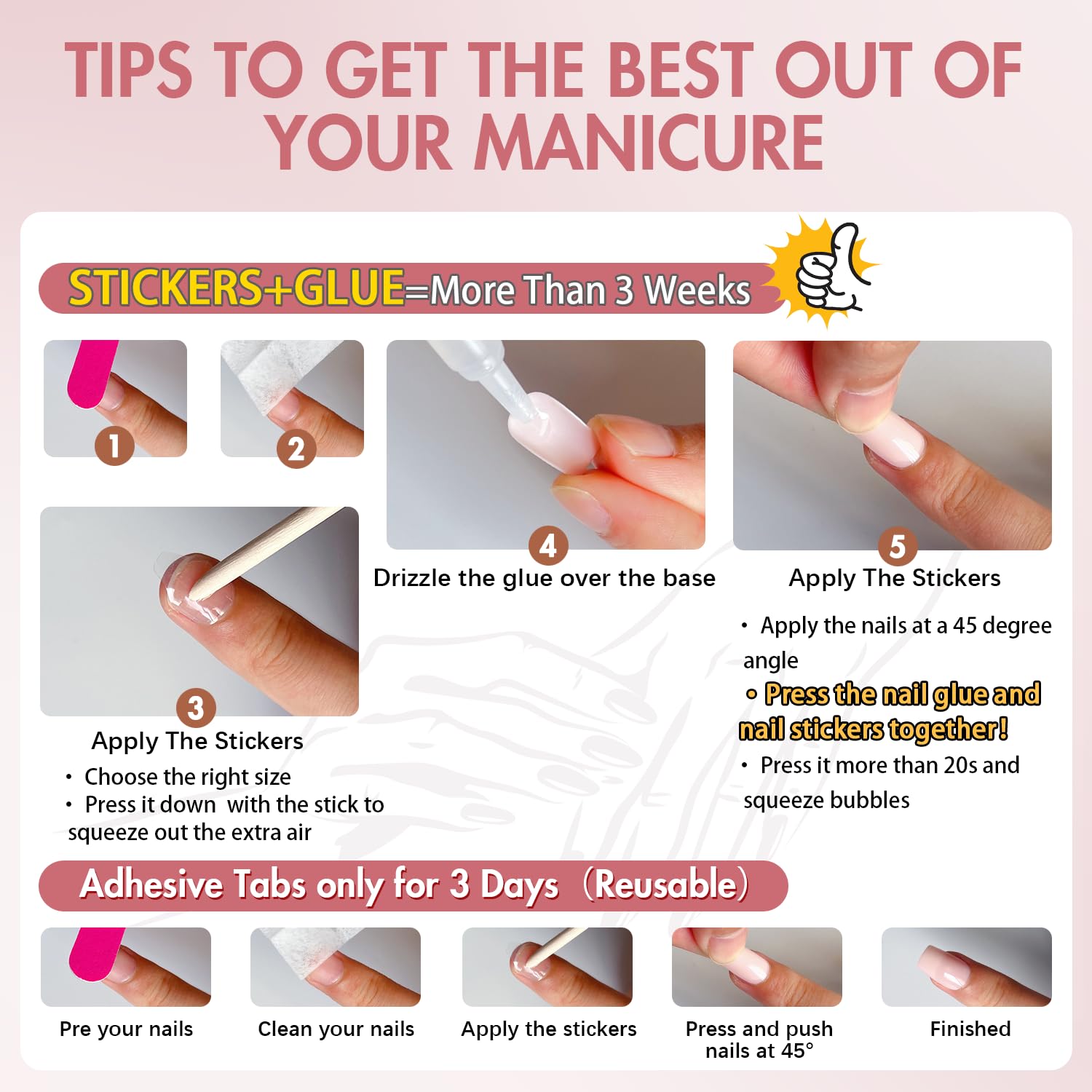 Nude Press on Nails Medium Coffin Fake Nails Press ons, KXAMELIE Full Cover False Nails Tips Medium Length Glue on Nails Natural Thick Long Acrylic Nails 24Pcs Solid Color Coffin Nails for Women - Image 7