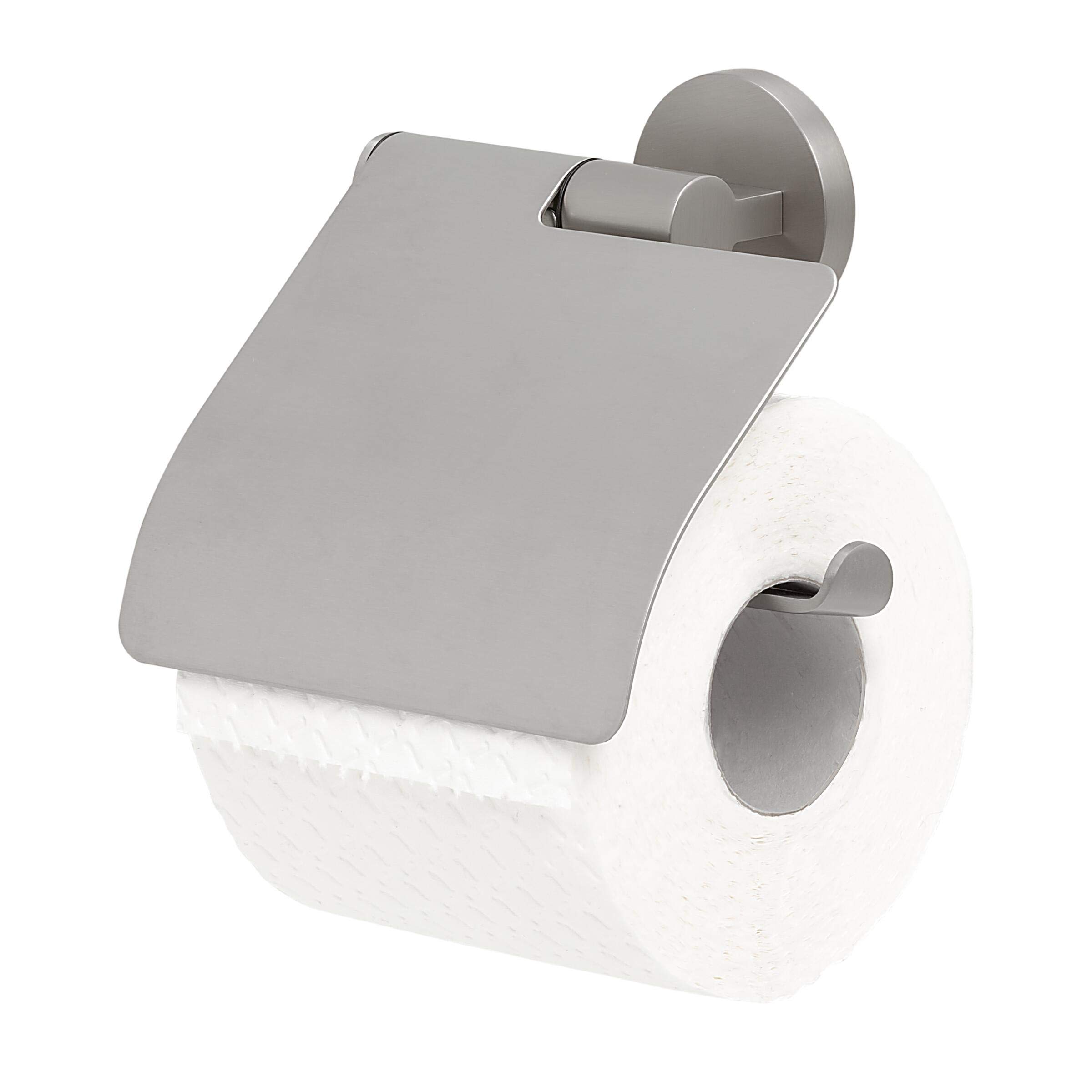 Tiger Noon Toilet Roll Holder with Cover, Stainless Steel Brushed