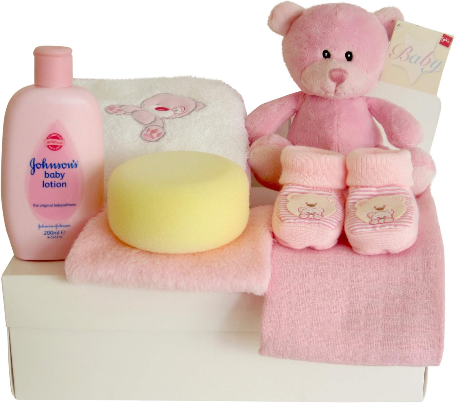 New Baby Girl Teddy Hamper Gift Box Newborn Baby Shower Gift