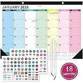 Ywlake Desk Calendar 2026-2027, January 2026 to June 2027, 18 Months 17" x 12" Large Monthly Desktop Wall Calendar With Plast