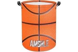 Custom Basketball Laundry Baskets Personalized Basketball Laundry Hamper with Name Number Foldable Waterproof Dirty Clothes H