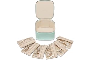 Vlando Travel Jewelry Bags,Jewelry Storage,Organizer Case for Women Girl Gift Lake Blue