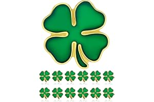 DISCAO 25/50/100/200/300 pieces metal enamel green Four-leaf clover lapel pin four leaf clover brooch pins St. Patrick's Day brooches pins for Clothes Backpack Hat Woman man Festivals Ireland Souvenir gift Four leaf clover badge bulk