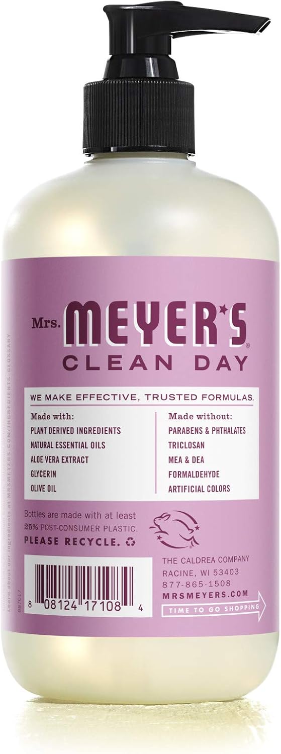 Mrs. Meyer's Clean Day Liquid Hand Soap, Cruelty Free and Biodegradable Hand Wash Made with Essential Oils, Peony Scent, 12.5 oz Bottle: Health & Personal Care