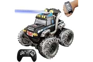 KB KAIBO Amphibious Remote Control Car with Water Guns, 40 Min Playtime- RC Car, RC Boat, Monster Truck Toys for Land & Water, Boys Toys for 7-12 Year Old Boy - Ideal Gift for Birthday Christmas-Black