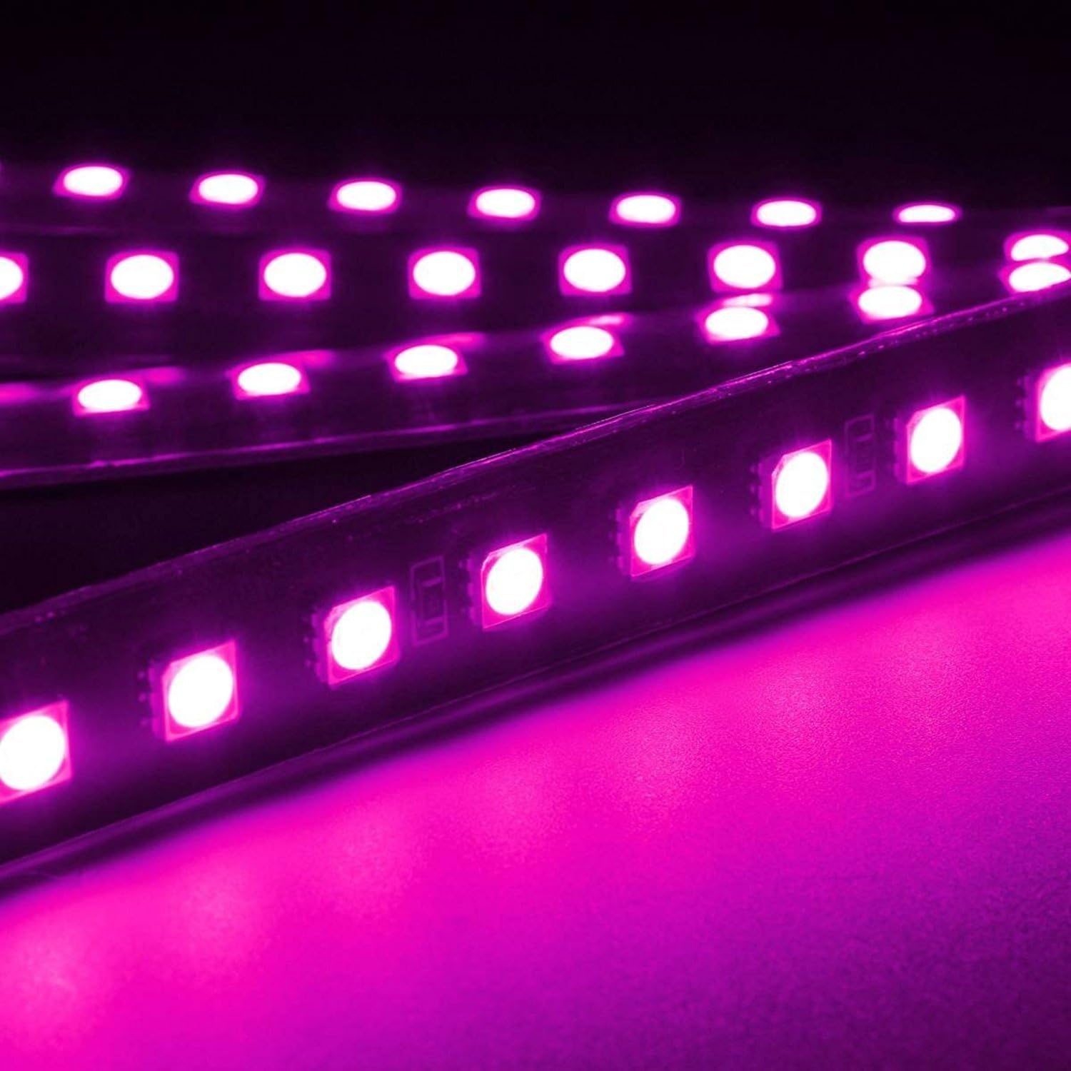 Car LED Strip Light, EJ's SUPER CAR 4pcs 36 LED Car Interior Lights Under Dash Lighting Waterproof Kit,Atmosphere Neon Lights Strip for Car,DC 12V(Pink): Automotive