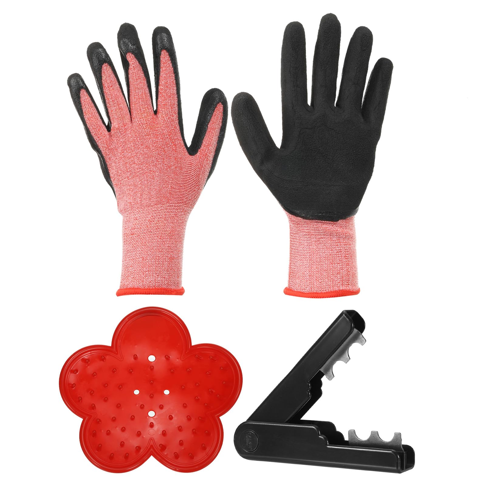 PATIKIL Rose Stem Leaf Thorn Stripper, 3Pcs/1Set Rose Thorn Stripper Remover Tool Leaf Stripping Tool for Gardening Flower Pruning, Black, Red, Pink