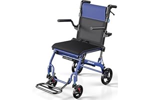 Transport Wheelchairs for Adults Lightweight Foldable Transport Chair with Telescopic Handle, Portable Folding Travel Transfe