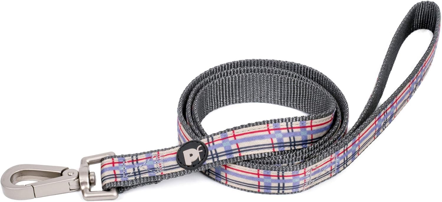 Petface Check Pattern Dog Lead, Medium, Cream