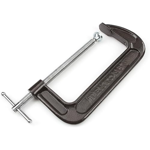TEKTON 8-Inch Malleable Iron C-Clamp, 8-Inch Jaw Opening, 3-3/8-Inch Throat Depth | 4031