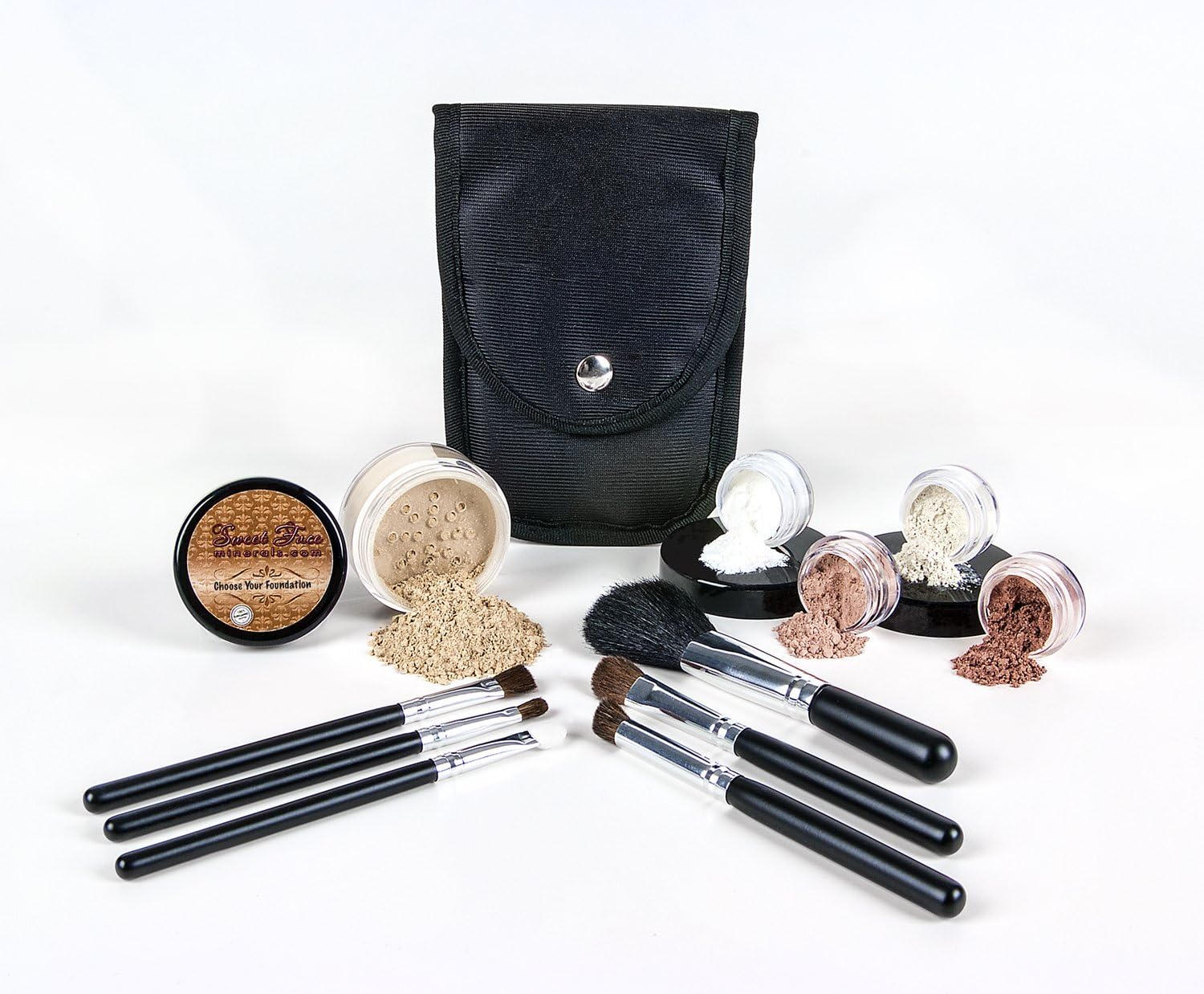 STARTER KIT with BRUSH SET (BEIGE) Mineral Makeup Bare Skin Matte Foundation Cover