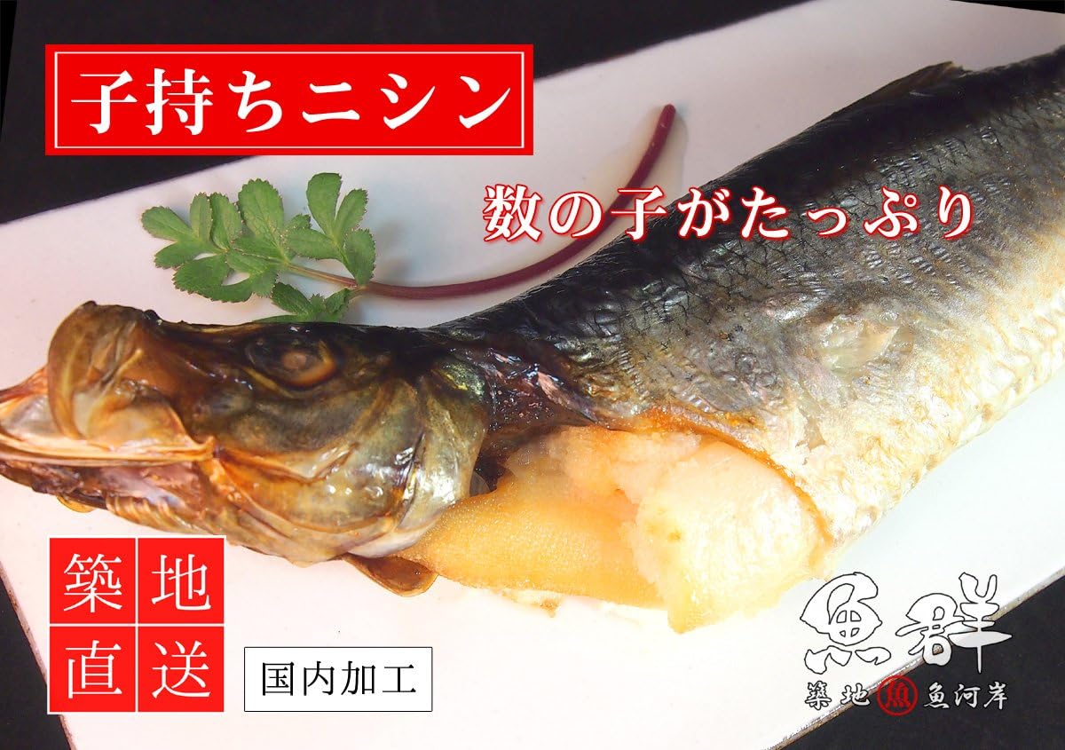 Amazon 築地魚群 干物 子持ちニシン丸干し 国内加工 1尾 築地魚群 干物 燻製 通販
