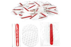 100Pcs Hotel Vanity Set, Individually Wrapped Hotel Amenities Bulk, Disposable Hygiene Kit with Cotton Pads, Cotton Swabs, Na
