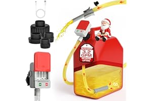 Keimi Fuel Transfer Pump with Auto-Stop, 3.2 Gallon per Min, 51" Extra Long Hose, Battery & USB Powered, 4 Can Adapters, Fast and Safe Gas Pump for Oil, Diesel and Gasoline