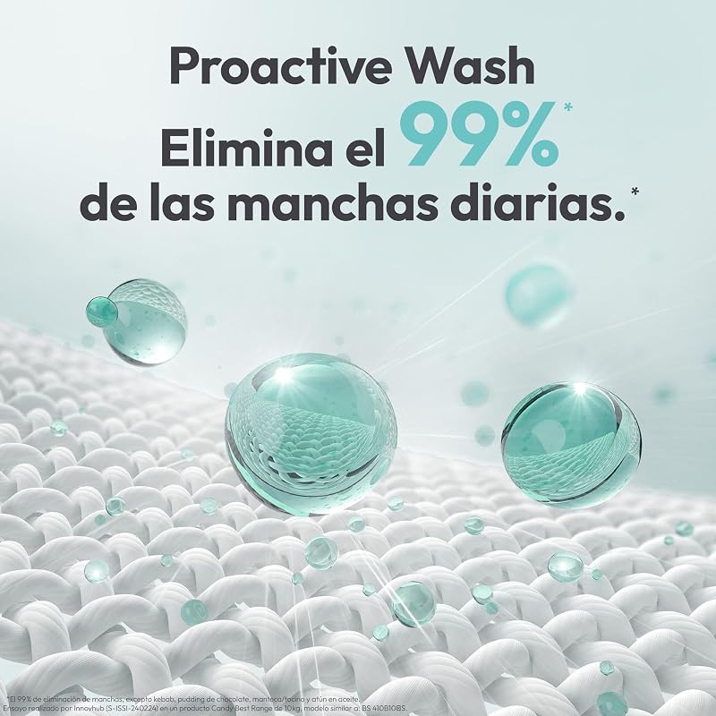 ProWash 100 EY 2108-S, Lavadora 10 KG, 1200 RPM, Display Digital con botones, Proactive Wash, 12 Programas, Motor Inverter, Inicio Diferido 24H, Bloqueo Infantil, Smart Spray, Silenciosa, Blanco