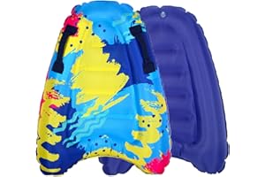 Inflatable Body Boards with 2 Handles Graffiti Foldable Beach Bodyboard Lightweight Portable Summer Swimming Floating Surfboa