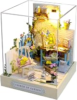 Cuteroom DIY Wooden DollHouse Kit with Furniture Corner of Garden view 1
