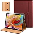 DTTO for iPad Pro 13 inch Case (M4) 2024, Premium Leather Business Folio Stand Cover with Pencil Holder - Auto Wake/Sleep and Multiple Viewing Angles, Built in Hand Strap & Pocket, Burgundy Red