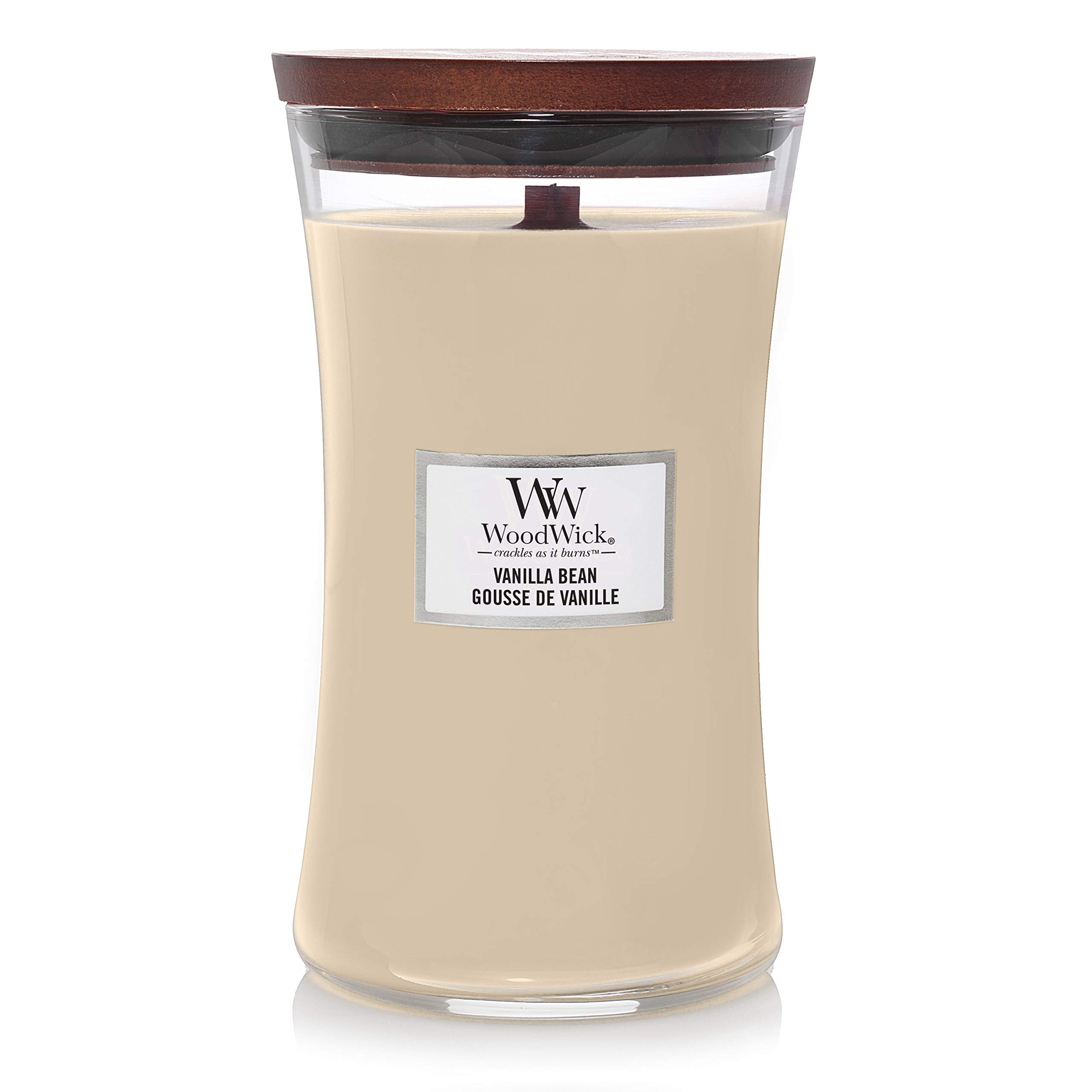 WoodWick Large Hourglass Scented Candle | Vanilla Bean | with Crackling Wick | Long Burning Candles: up to 130 Hours | Gifts for Women