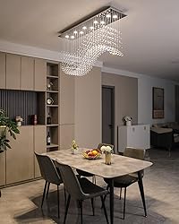 Siljoy Modern Crystal Chandelier, 12-Light Luxury