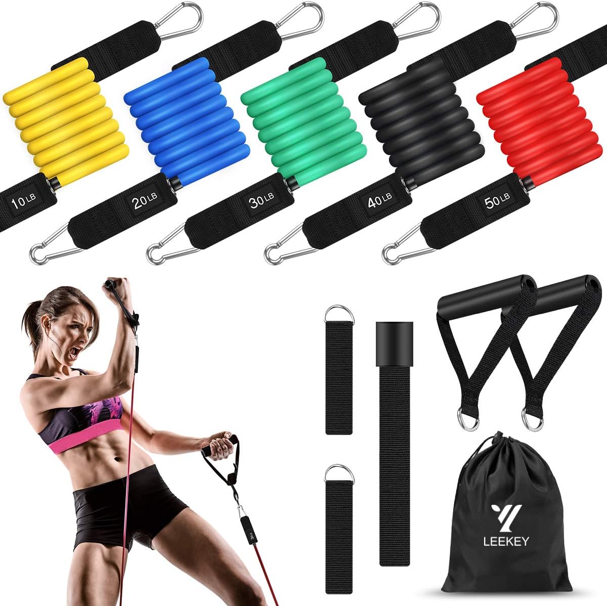 LEEKEY Resistance Bands Set Workout Bands (11pcs) 5