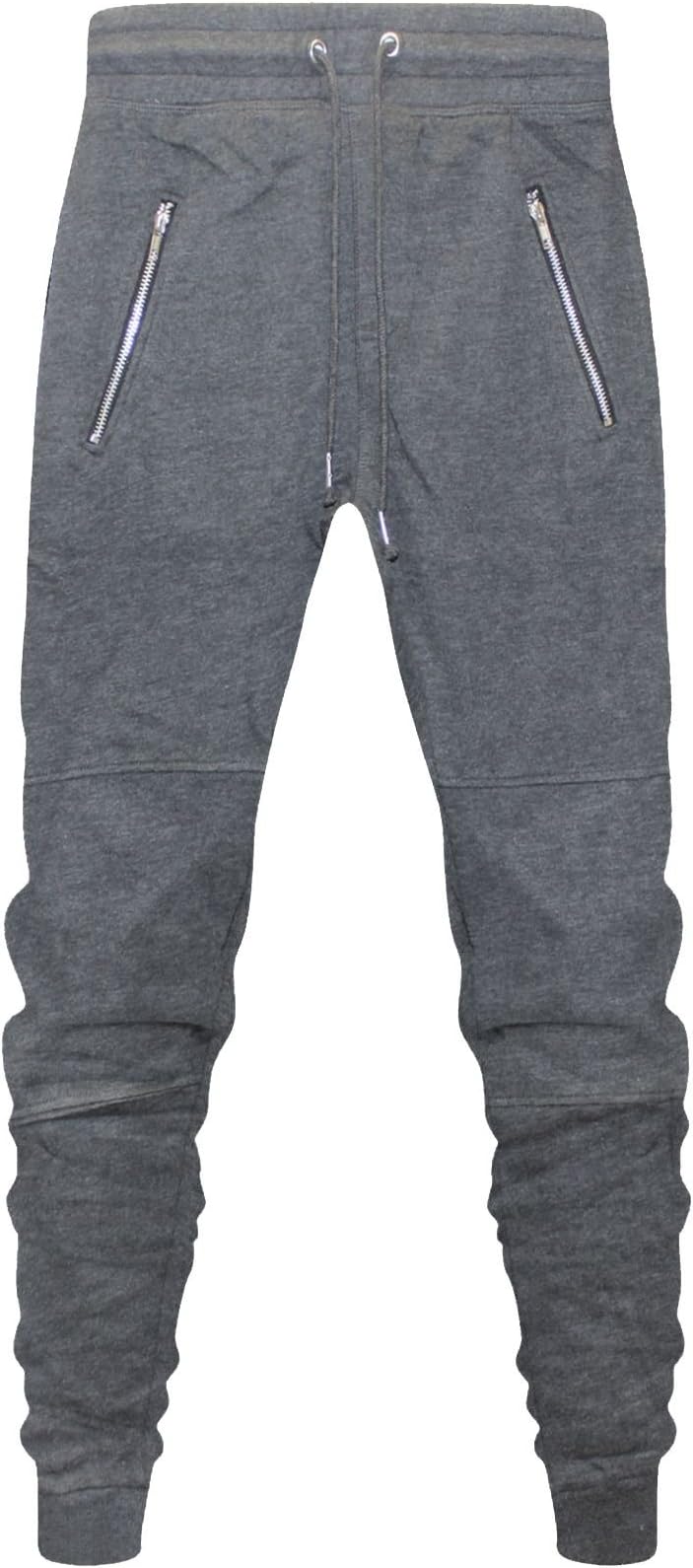 MENS SLIM FIT TROUSERS TRACKSUIT BOTTOM JOGGING JOGGERS BRUSH FLEECE SWEAT PANTS