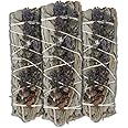 ESPOIR & AMOUR Lavender Sage - 3 Spiritual White Sage Lavender for Smudging, Healing and Ritual - Hand-Tied Lavender Sage Smudge Stick to Cleanse Negativity - 4 Inch Lavender Smudge Stick