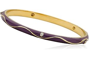 Little Miss Twin Stars Stackable Stunners 14k Gold-Plated Black Enamel Bangle With Dots and Swirls