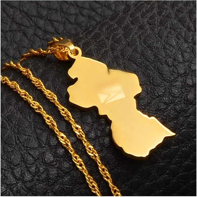 Guyana Map Flag Pendant