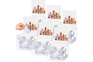 Bucherry 3 Pcs Acrylic Donation Box with Slot, 6 x 5 x 5 Inches Clear Ballot Suggestion Raffle Ticket Box with Sign for Fundraising, Raffle, Collecting, Donating, Voting