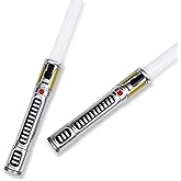 Light up Saber Toy(2 Pack) with Electronic Lights and Sound for Kids and Adults, Double-Bladed White LED Retractable Light up Saber Toy as Halloween Party, Holiday, Birthday Gift (Standalone)