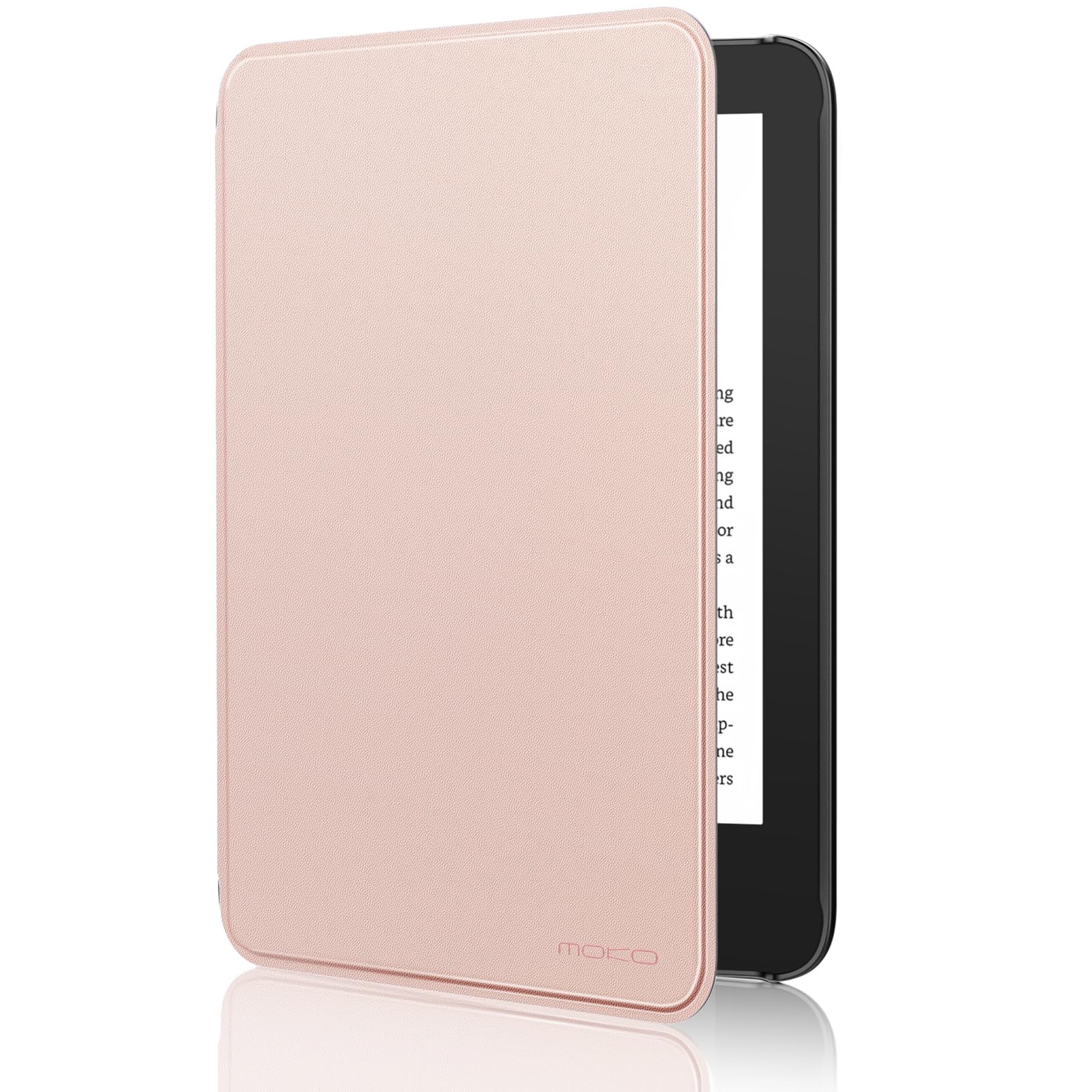 MoKo Case Fits 6" All-New Kindle (11th Generation-2024/2022 Release)& International Version, Lightweight Shell Cover with Auto Wake/Sleep for 11th Gen E-Reader, Rose Gold