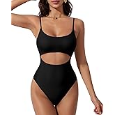 SUUKSESS Women Sexy Cut Out One Piece Swimsuit Tummy Control High Cut Bathing Suit