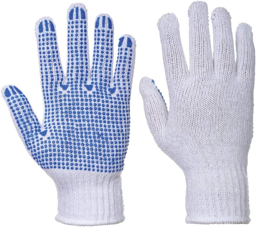 Portwest Classic Polka Dot Glove, Size: XXL, Colour: White/Blue, A111WBRXXL, White / Blue