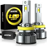 AUXITO H11 LED Bulbs, 120W 60000LM Per Set, 1200% Brighter, 6500K Cool White Adjustable H8 H9 LED Fog Light Bulb for Halogen Replacement, Plug and Play, Pack of 2