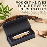 Whitby Pocket Knife Olive Wood Handle 2.25in Stainless Steel Folding EDC Knife view 8