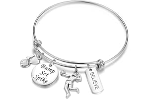 TGBJE Volleyball Bracelet Bump Set Spike Wire Bangle Bracelet Gift for a Volleyball Player,Coach