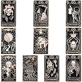 SUNNYCLUE 1 Box 11 Styles Tarot Pins Magic Enamel Pins Bulk Black Occult Lapel Alloy Mystical Skull Ghost Sun Star Moon Goth Brooches for Women Backpacks Pattern Men Hats Bags Gift Accessories Decor