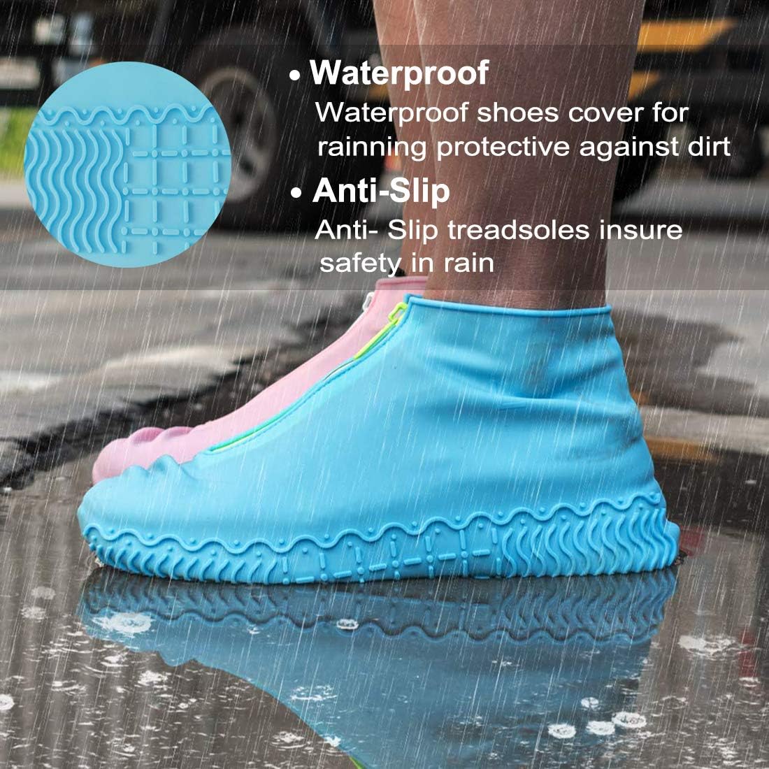 NoSlip Silicone Rubber Shoe Protectors for Kids,Men and Women QiSa 2