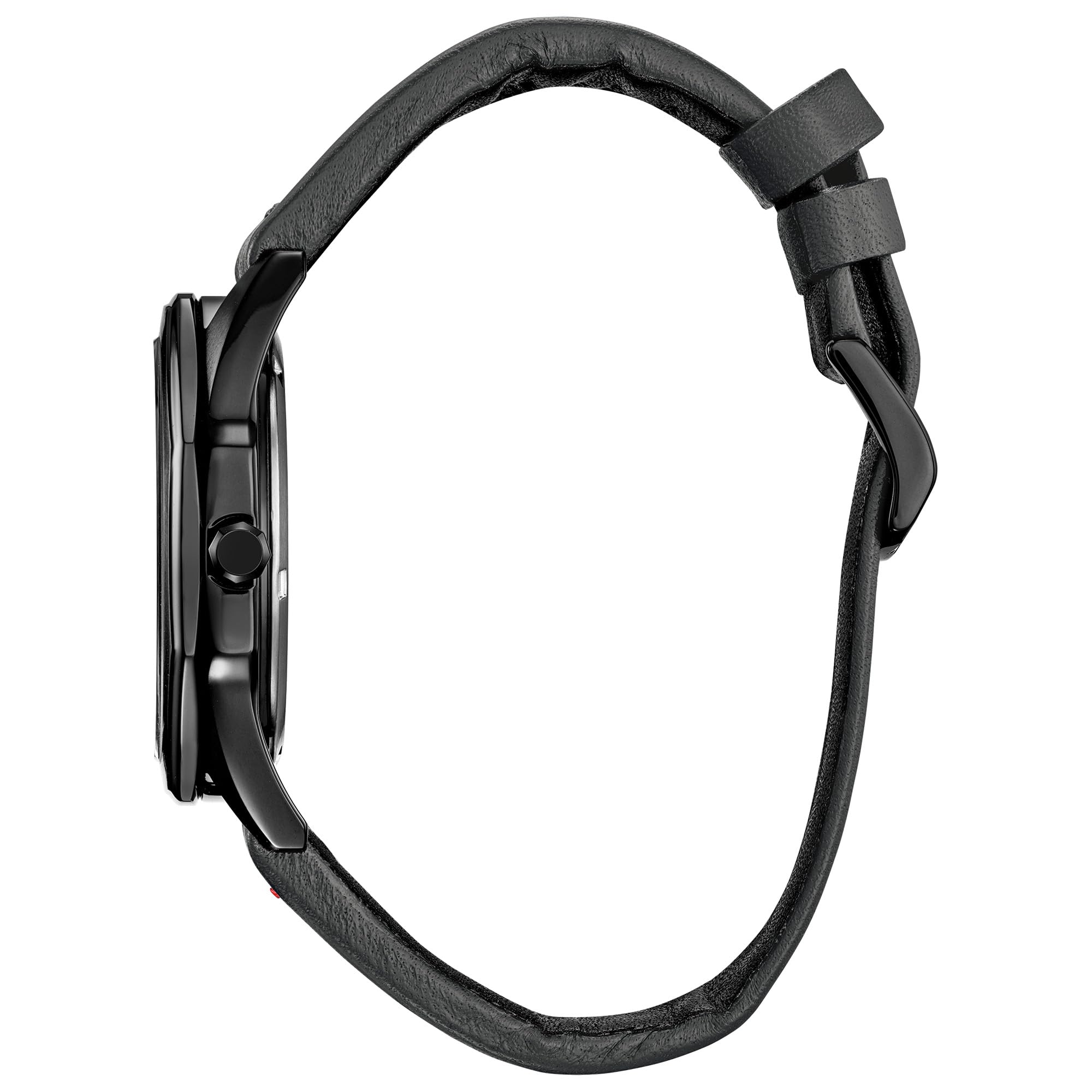 Citizen Men's Eco-Drive Star Wars Darth Vader Black Ion Plated Case Watch with Gray Leather Strap, Black Dial (Model: BM7498-00W)