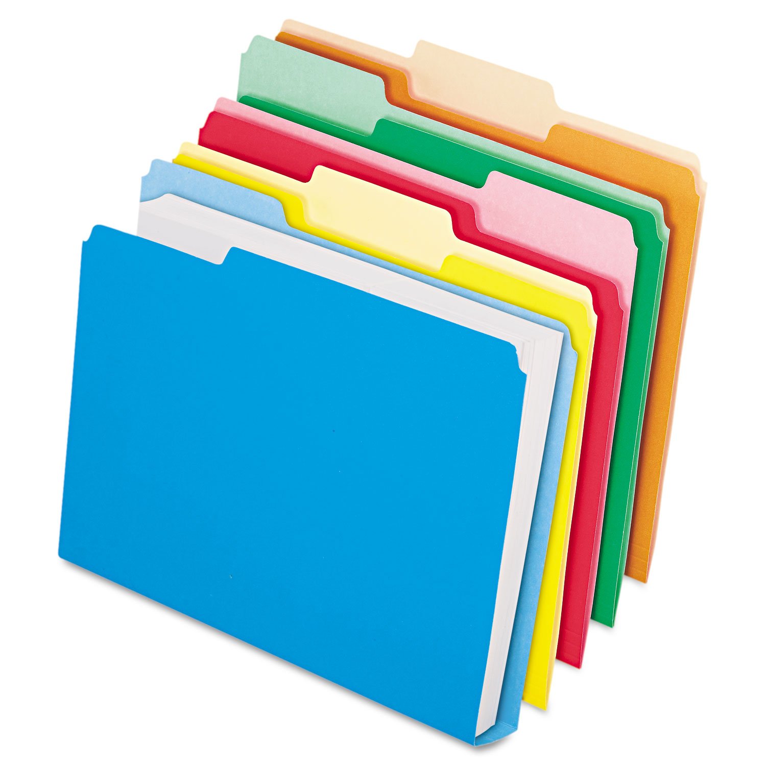 Pendaflex Double Stuff File Folders, Letter Size, Assorted Color, 1/3 Cut, 50/BX (54460)