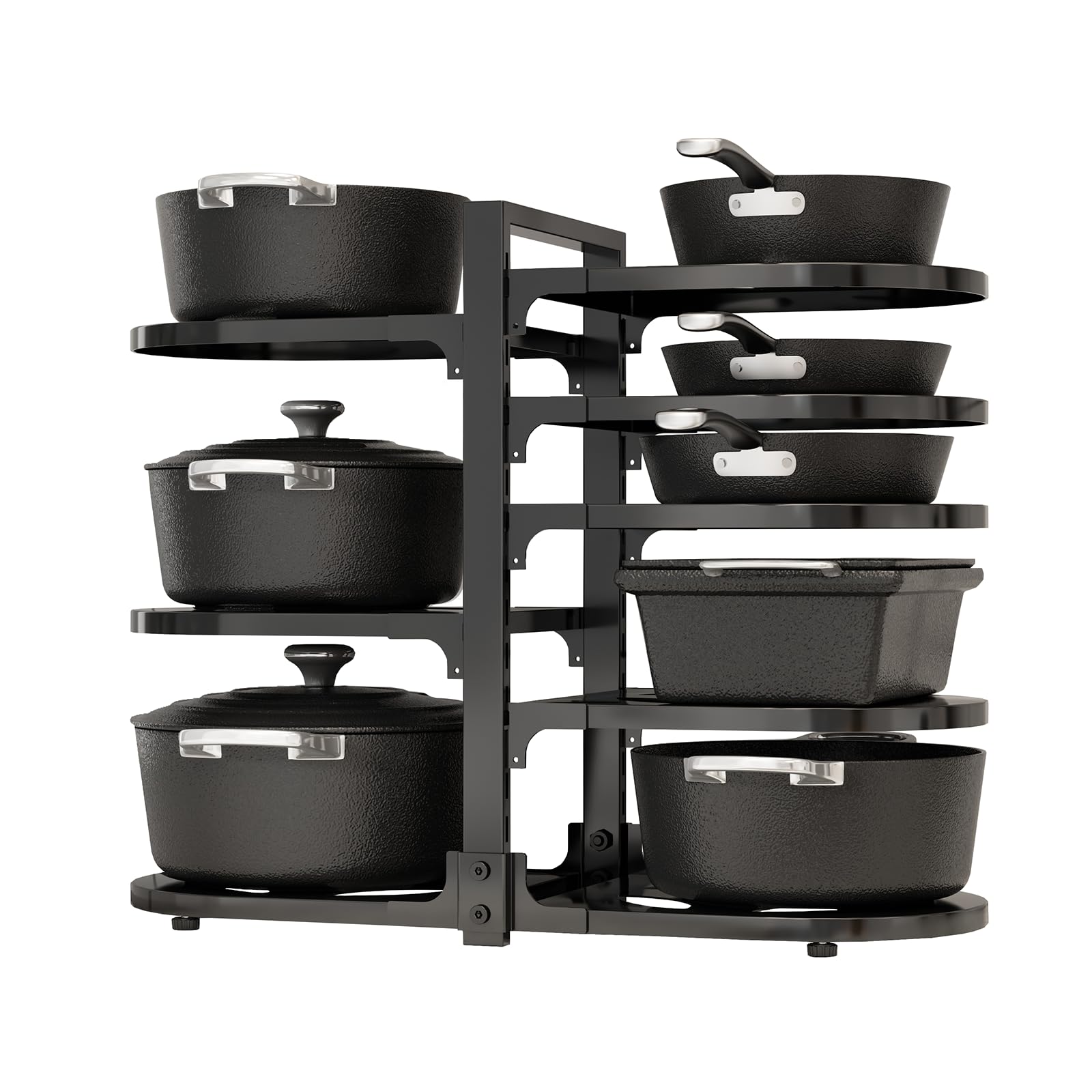 Photo 1 of ***MISSING PARTS***
Fovkdcvw Adjustable Heavy Duty Pots and Pans Organizer Under Cabinet, 8-Tier Pot and Pan Organizers Inside Cabinet, Kitchen Cabinet Organizers and Storage, Black