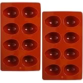 8-Cavity Easter Egg Shape Silicone Molds, 2Pcs Food-grade Baking Supplies for DIY Cake Decoration, Chocolate, Candy, Jello, Pastry, Muffin, Bread, Ice Cube