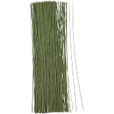 Juvale 300 Pieces Green 18 Gauge Wire for DIY Crafts, Artificial Flower Arrangements (16 in)