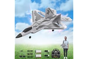 rcxsuv F22 Raptor 4-Channel RC Plane RTF-19 * 14in, RC Airplane with 6-Axis Gyro, 3 Flight Modes (Beginner to Pro), 37min Flight Time,2.4GHz,LED Lights for Adults & Beginners