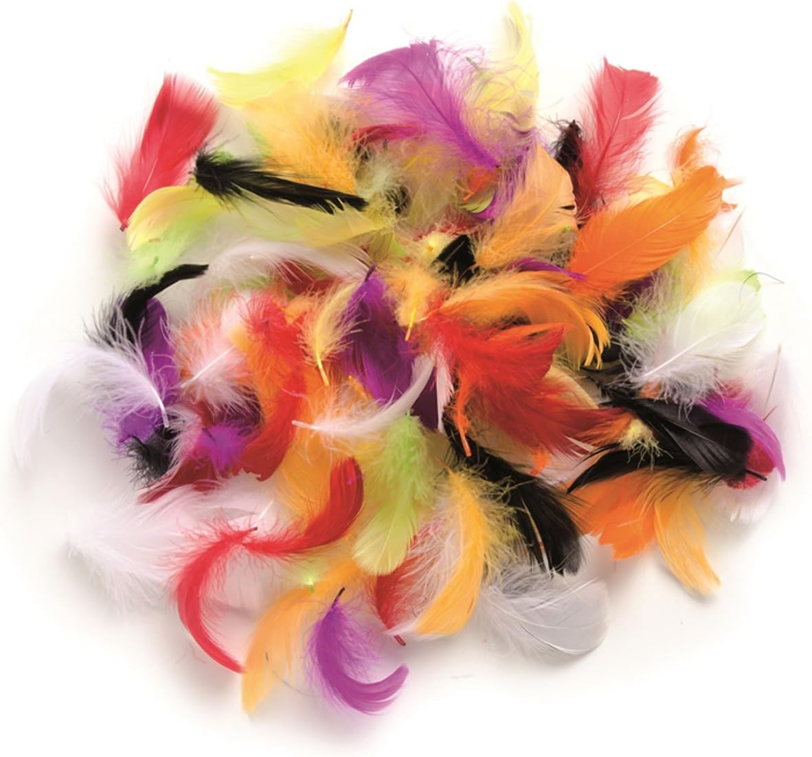 Glorex 6 3821 029 Decorative Feathers, Assorted Colours, Approx. 10 g, Feather Jewellery for Crafts and Decorating