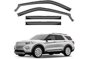 GRANDWHEEL Window Deflectors Smoke Tinted In-Channel Side Window Vent Visor Deflectors Rain Guards Compatible with Explorer 2020-2025 - 4pcs. GW0711